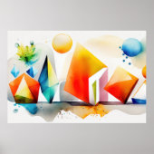 Abstracte kleurrijke geometrische vormen poster (Voorkant)