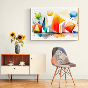 Abstracte kleurrijke geometrische vormen poster