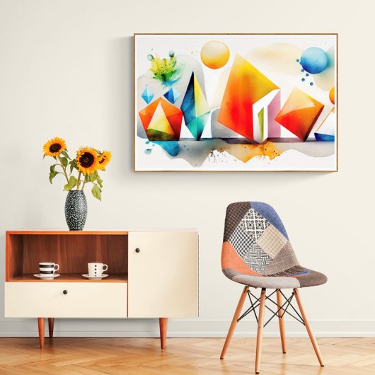 Abstracte kleurrijke geometrische vormen poster