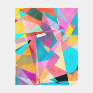 Abstracte kleurrijke geometrische Waterverf achter Fleece Deken