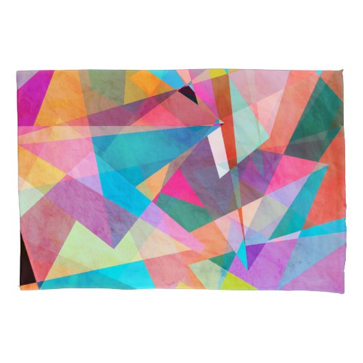 Abstracte kleurrijke geometrische Waterverf achter Kussensloop (Voorkant)