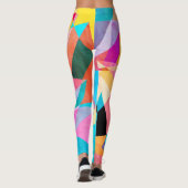 Abstracte kleurrijke geometrische Waterverf achter Leggings (Achterkant)