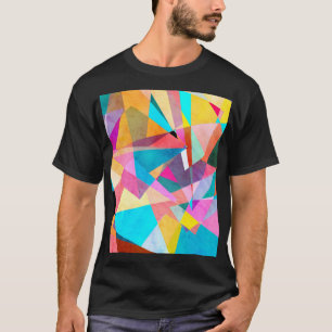 Abstracte kleurrijke geometrische Waterverf achter T-shirt