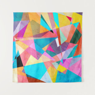 Abstracte kleurrijke geometrische Waterverf achter Wandkleed