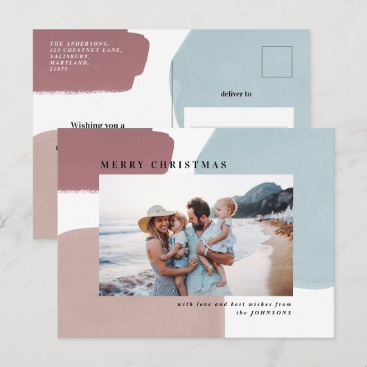 Abstracte kleurrijke geschilderde vakantie foto br briefkaart (Voorkant / Achterkant)