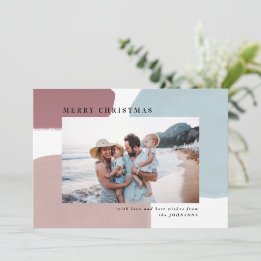 Abstracte kleurrijke geschilderde vakantiefoto aankondiging (Staand voorkant)