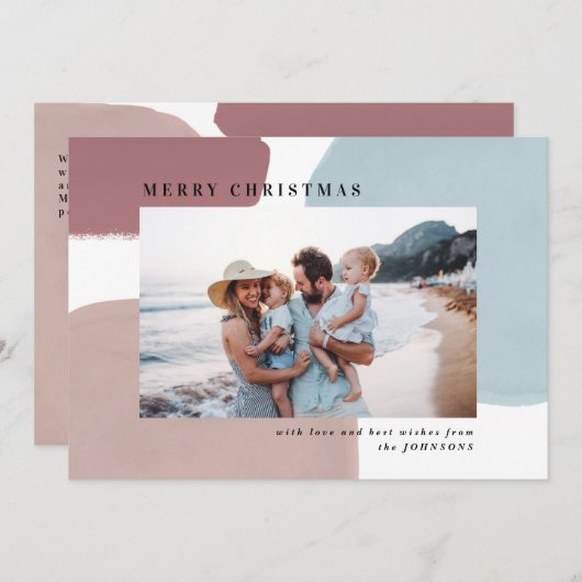 Abstracte kleurrijke geschilderde vakantiefoto aankondiging (Voorkant / Achterkant)