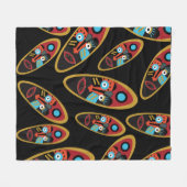 Abstracte kleurrijke gezichten fleece deken (Voorkant (Horizontaal))