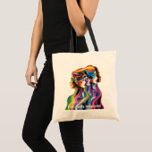 Abstracte kleurrijke gezichten | Vrouwendag Canvas Tote Bag (Voorkant (product))