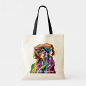 Abstracte kleurrijke gezichten | Vrouwendag Canvas Tote Bag (Achterkant)