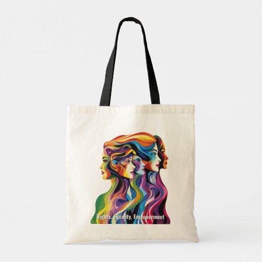 Abstracte kleurrijke gezichten | Vrouwendag Canvas Tote Bag (Achterkant)