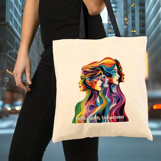 Abstracte kleurrijke gezichten | Vrouwendag Canvas Tote Bag