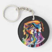 Abstracte Kleurrijke Gezichten Vrouwendag | IWD Sleutelhanger (Voorkant)