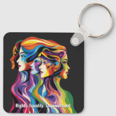 Abstracte Kleurrijke Gezichten Vrouwendag | IWD Sleutelhanger (Achterkant)