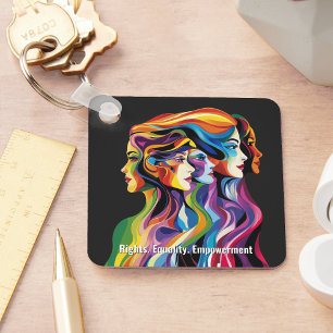 Abstracte Kleurrijke Gezichten Vrouwendag   IWD Sleutelhanger