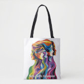 Abstracte kleurrijke gezichten | Vrouwendag Tote Bag (Voorkant)
