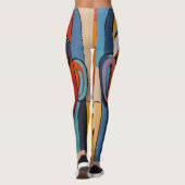 Abstracte Kleurrijke Gezichtskunst Leggings (Achterkant)