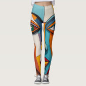 Abstracte Kleurrijke Gezichtskunst Leggings (Voorkant)