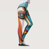Abstracte Kleurrijke Gezichtskunst Leggings (Rechts)