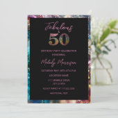 Abstracte Kleurrijke Glitter 50ste Verjaardag Kaart (Staand voorkant)