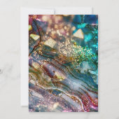 Abstracte Kleurrijke Glitter 50ste Verjaardag Kaart (Achterkant)