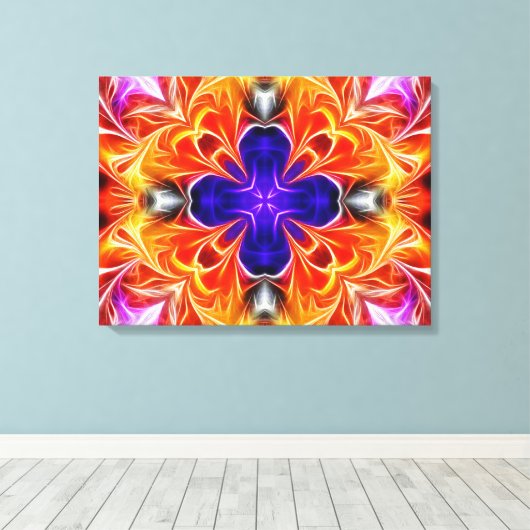 Abstracte kleurrijke gloed canvas afdruk (Insitu (Houten vloer))