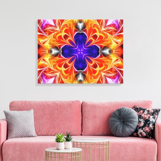 Abstracte kleurrijke gloed canvas afdruk (Insitu (Woonkamer))