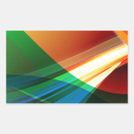 Abstracte kleurrijke golven rechthoekige sticker