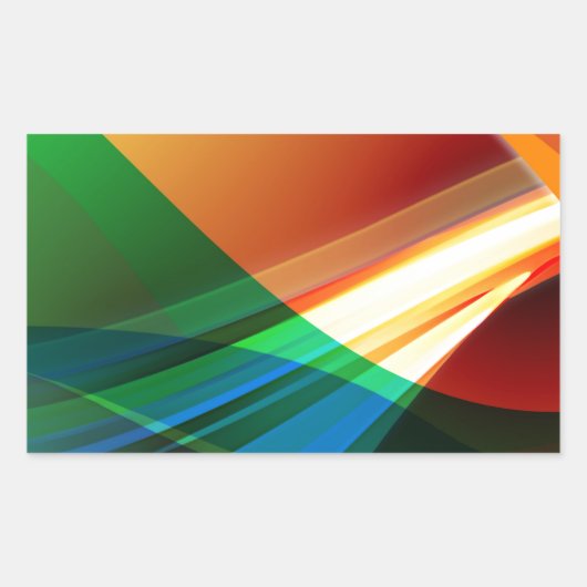 Abstracte kleurrijke golven rechthoekige sticker (Voorkant)