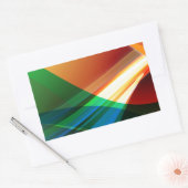 Abstracte kleurrijke golven rechthoekige sticker (Envelop)