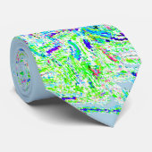 Abstracte kleurrijke groene blauwe kool stropdas (Opgerold)