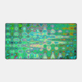 Abstracte Kleurrijke Groene Golvende Mozaïek Retro Bureaumat (Voorkant)