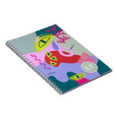 Abstracte kleurrijke groene rode ogen trendy monog notitieboek (Rechterzijde)