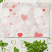 Abstracte kleurrijke harten patroon keukenhanddoek (Gevouwen)
