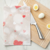 Abstracte kleurrijke harten patroon keukenhanddoek (Quarter Fold)