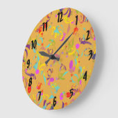 Abstracte kleurrijke hedendaagse Confetti Toss Grote Klok (Hoek)