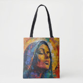 Abstracte kleurrijke Heilige Maria Tote Bag (Voorkant)