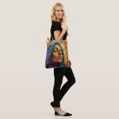 Abstracte kleurrijke Heilige Maria Tote Bag (Op model)