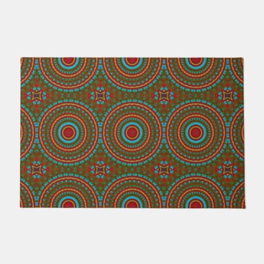 Abstracte Kleurrijke Hippie Cool Boho Pattern Trib Deurmat (Voorkant)