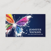 Abstracte Kleurrijke inktspettervlinder Visitekaartje (Voorkant)