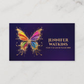 Abstracte Kleurrijke inktspettervlinder Visitekaartje (Voorkant)