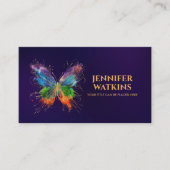 Abstracte Kleurrijke inktspettervlinder Visitekaartje (Voorkant)