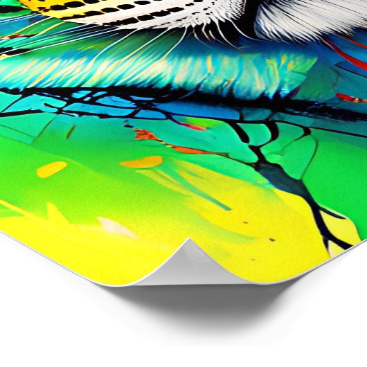 abstracte , kleurrijke jaguar poster (Hoek)