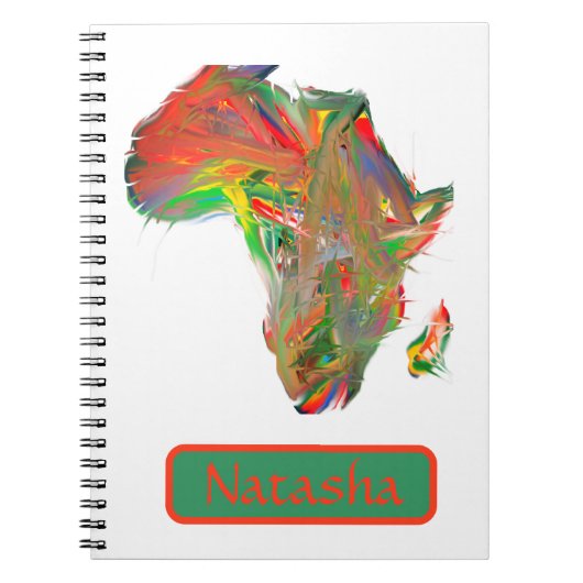 Abstracte kleurrijke kaart van Afrika Notitieboek (Voorkant)