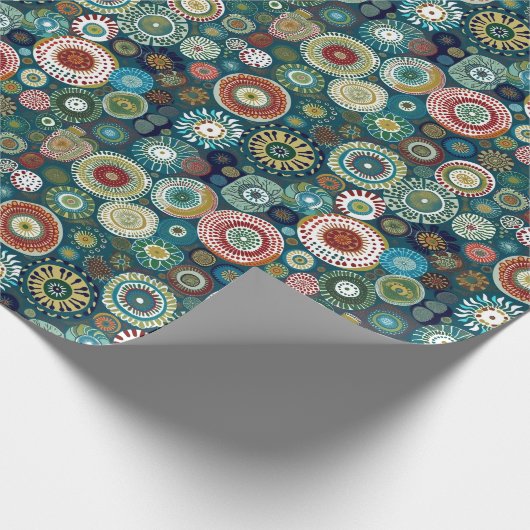 Abstracte kleurrijke kerst cadeaupapier (Hoek)