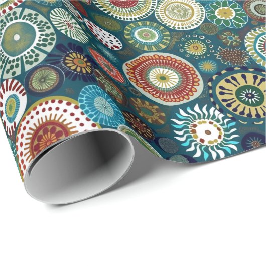 Abstracte kleurrijke kerst cadeaupapier (Rol Hoek)