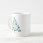 Abstracte kleurrijke kerstboom koffiemok (Voorkant links)