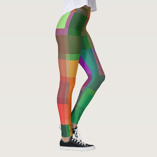 Abstracte Kleurrijke Kleur Block Art Leggings (Rechts)