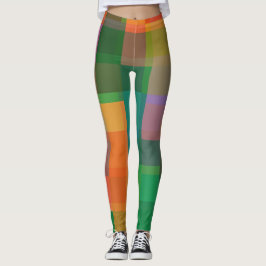 Abstracte Kleurrijke Kleur Block Art Leggings