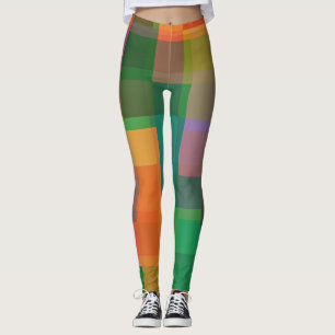 Abstracte Kleurrijke Kleur Block Art Leggings